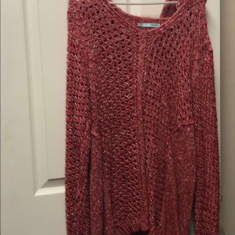 Red patchwork hoodie